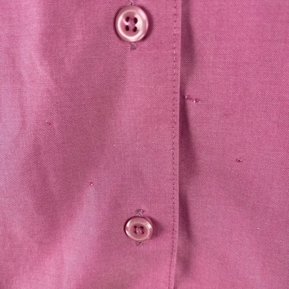 Foxcroft Wrinkle Free Shirt Womens 14W‎ Pink Button Up Long Sleeve Career Office